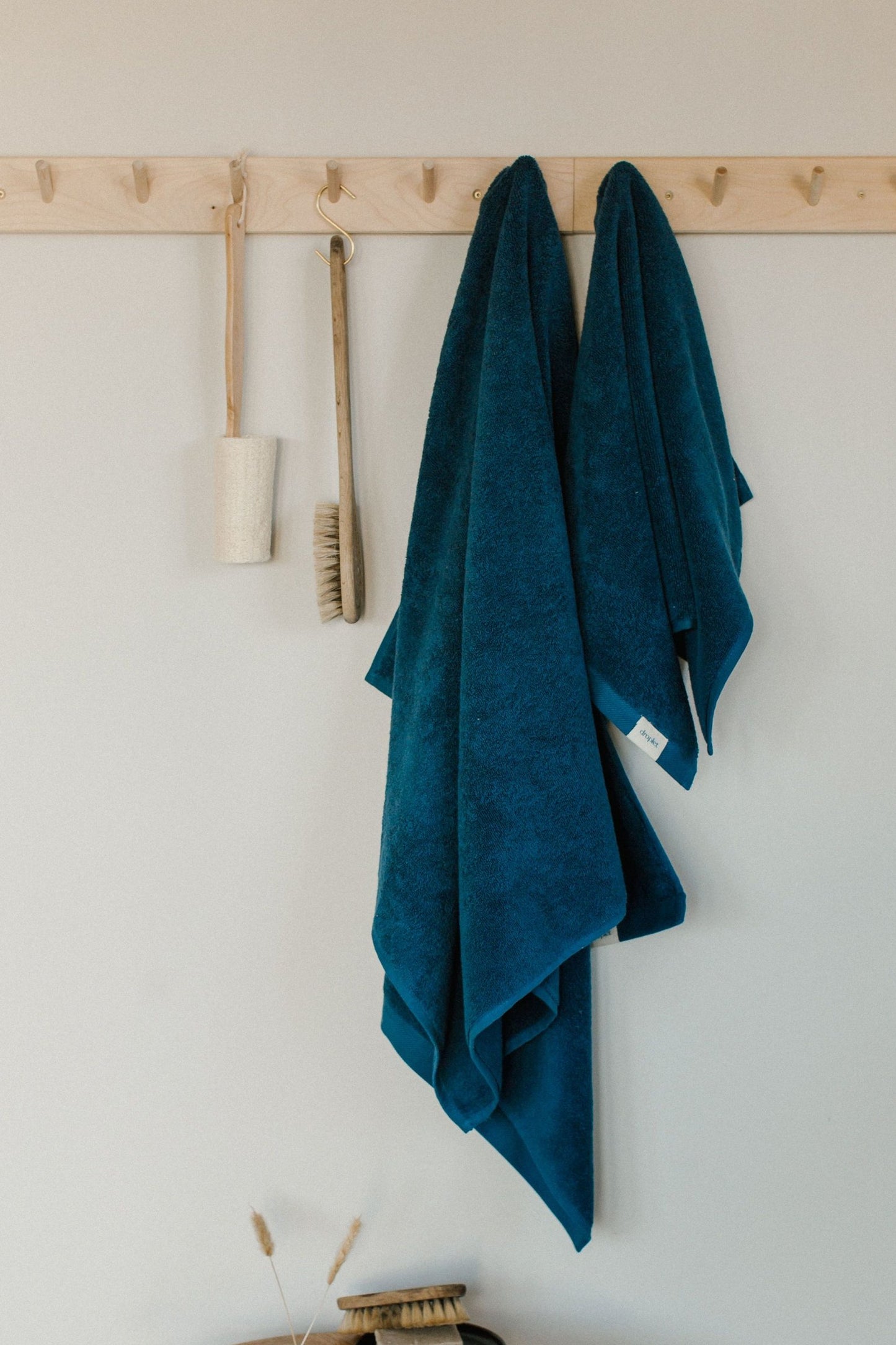 blue organic cotton Turkish terry towel