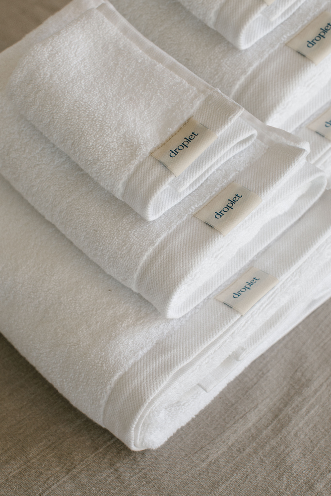 white organic cotton towels from Turkey
